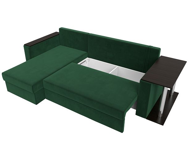 Угловой диван Атланта Лайт левый (полностью велюр зеленый) - Вид 7