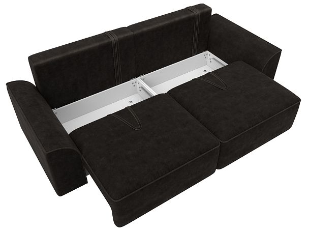 Диван прямой Лига-048 НПБ Велюр коричневый - Вид 8