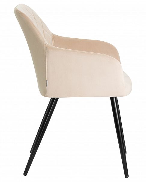 Стул обеденный DOBRIN ROBERT (черные матовые ножки, велюр V108-98 Бежевый) - Вид 3