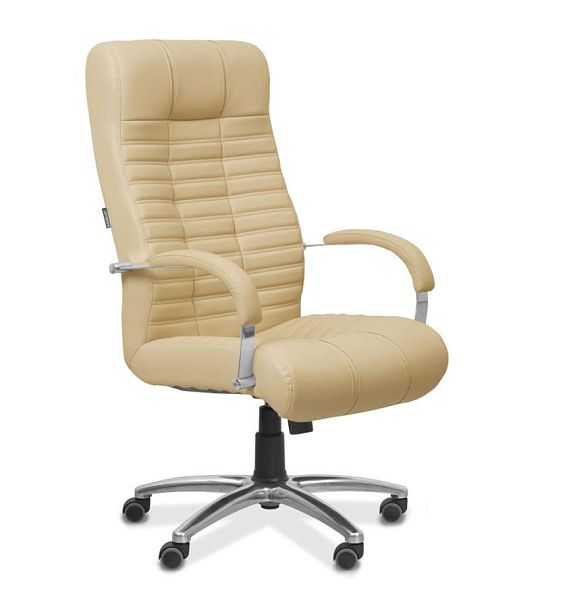 Кресло Атлант MK G кожа натуральная кожа с компаньоном / бежевая NL53 - Вид 1