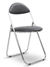 Стул Гольф Хром искусственная кожа / черная - Фото предпросмотра