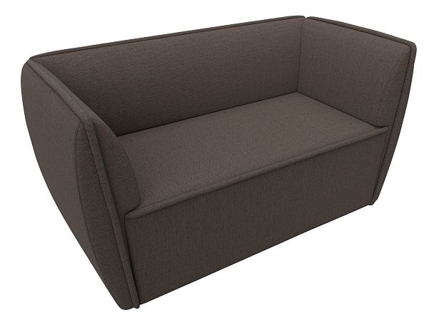 Диван кухонный прямой Бергамо 2-х местный Рогожка коричневый - Вид 5