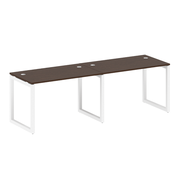 Metal System Quattro Р. ст. на 2 раб. места на О-образном м/к 50БО.СМ-2.2 Венге/Белый металл 2400*720*750 - Вид 1