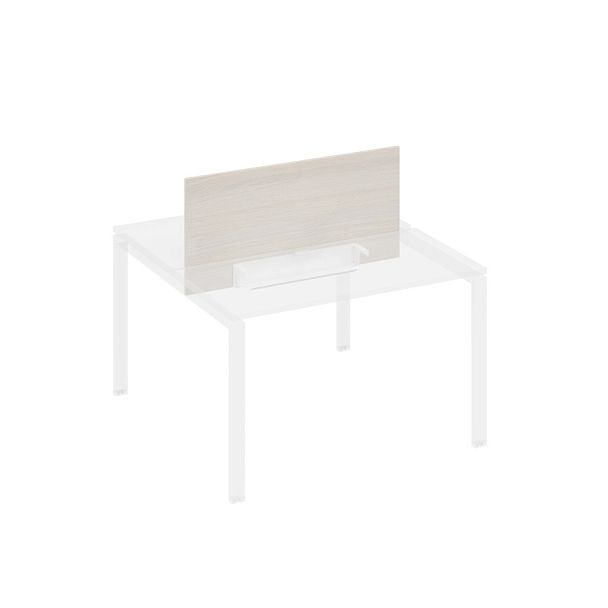 Экран настольный фронтальный для стола 120 с двумя кабель-каналами A4 А4 Б 846 БП дуб / металлокаркас белый - Вид 1