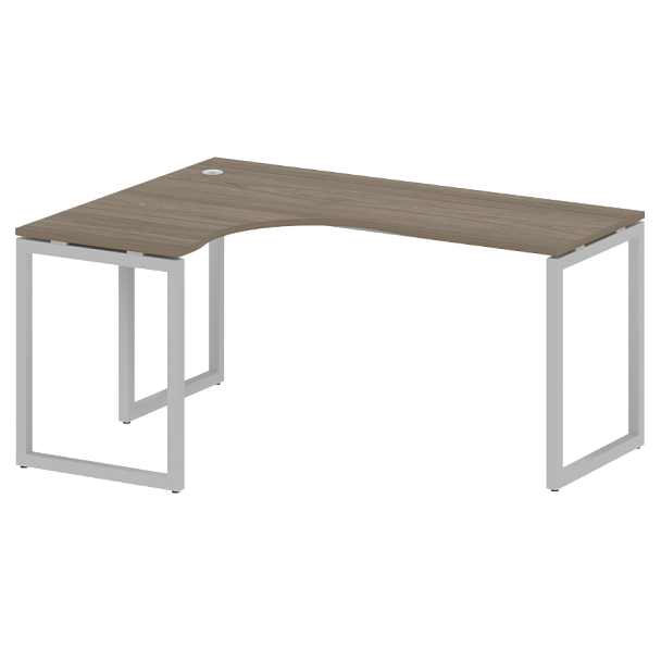 Metal System Quattro Стол криволинейный левый на О-образном м/к 40БО.СА-4 (L) Вяз/Серый металл 1600*1200*750 - Вид 1