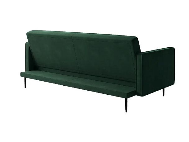 Este диван-кровать трехместный, прямой, с подлокотниками, бархат зеленый 19 - Вид 7