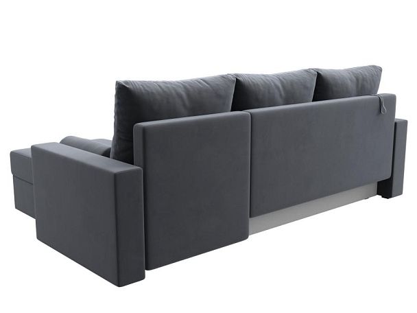 Диван угловой Верона Лайт угол правый (полностью велюр серый) - Вид 6