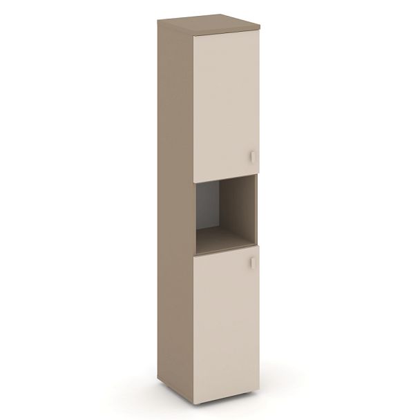 Estetica Шкаф высокий узкий лев. (2 низ. фасада ЛДСП) ES.SU-1.5 (L) Латте/Капучино 400*420*1977 - Вид 1