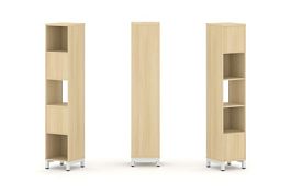 Стайл Проджект Набор стеллажа 2-х сторон., 5 яр. SN.NSD-511 Акация Лорка/Металл Белый 387*400*1982 - Фото предпросмотра