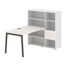 Стол-стеллаж ELRST 1213 Ясень Траун/Мокко/Белый 1790х1250х1355 EDIS - Фото предпросмотра