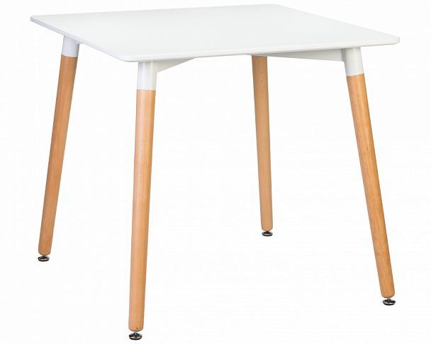 Стол обеденный DOBRIN SERRA (ножки светлый бук, столешница белая) - Вид 1