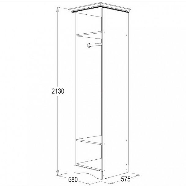 Шкаф "Ольга 1Н" 1 створ. для одежды - Вид 2