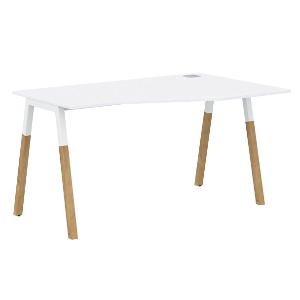 Стол FCT 1367(R) Белый Премиум/Белый-Бук 1380х900(670)х733 FORTA - Вид 1