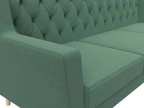 Диван кухонный прямой Брайтон 3 Люкс Рогожка зеленый - Вид 4