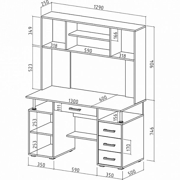 Стол письменный Амбер-18Я - Вид 2