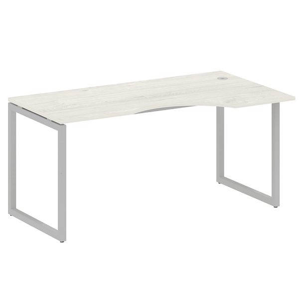 Metal System Quattro Стол криволинейный правый на О-образном м/к 40БО.СА-1 (R) Дуб наварра/Серый металл 1600*900*750 - Вид 1