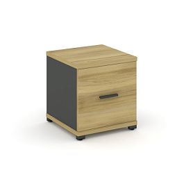 Concept Шкаф 1 узкая секция, 1 ниша CN.STU-113 A Дуб Винченцо/Антрацит/Металл Антрацит 420*420*450 - Фото предпросмотра