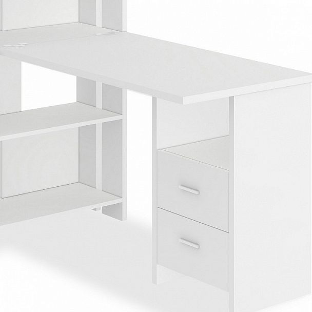 Стол компьютерный Домино Лайт СТЛ-ОВ+С120Прям+ТЯЛ Белый - Вид 2