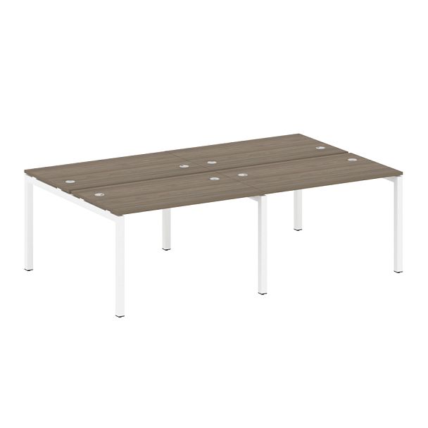 Metal System Quattro Р. ст. на 4 раб. места на П-образном м/к 50БП.СМ-4.2 Вяз/Белый металл 2400*1475*750 - Вид 1