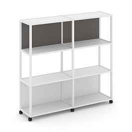 Shelf Mobile Стеллаж 4 уровня 2 секции VR.LT-STK-415.12 Белый Бриллиант/Металл Белый/W-26 2370*400*1523 - Фото предпросмотра