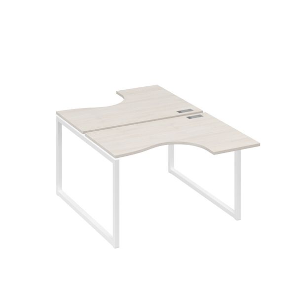 Рабочая станция эргономичная Классика каркас QUATTRO (2х120) A4 А4 Б4 180 БП дуб / металлокаркас белый - Вид 1