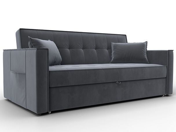 Диван прямой Лига-104 (160) Велюр серый - Вид 1