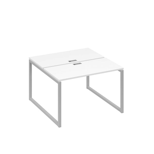 Рабочая станция с опорами QUATTRO (2х120) A4 А4 Б4 170 БП белый премиум / металлокаркас серый - Вид 1