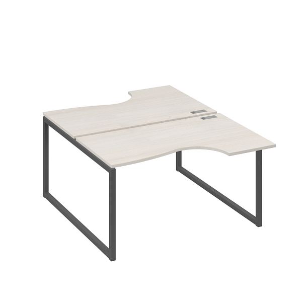 Рабочая станция каркас QUATTRO (2х140) столы Классика A4 А4 Б4 184 БП дуб / металлокаркас антрацит - Вид 1