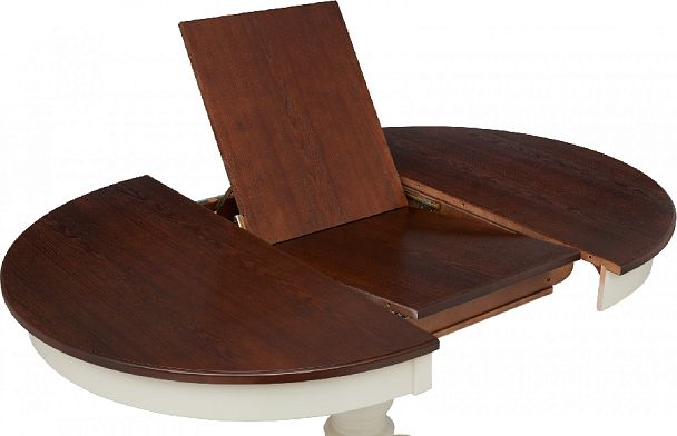 Стол деревянный раздвижной Вэлт D110(150)х110х76 Античный орех/Cлоновая кость - Вид 6