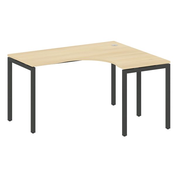 Metal System Quattro Стол криволинейный правый на П-образном м/к 40БП.СА-3 (R) Акация/Антрацит металл 1400*1200*750 - Вид 1