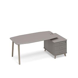 Стол на тумбе малой (тип 2) WOOD для руководителя Time wood ТМ В2 113 ВЛ ВЛ ВЛ мокко премиум - Фото предпросмотра