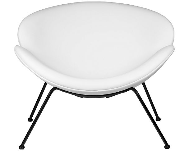 Кресло дизайнерское DOBRIN EMILY (белый винил YP17, черное основание) - Вид 6