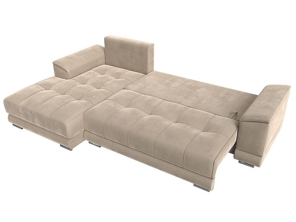 Угловой диван НордСтар левый угол Велюр бежевый - Вид 8