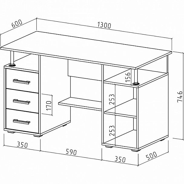 Стол письменный Амбер-7 - Вид 2