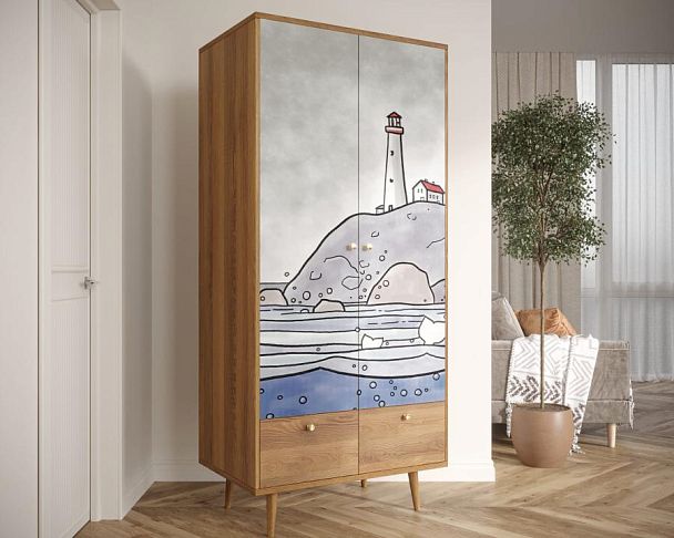 Шкаф двухстворчатый Berber арт BB16/Print_51 - Вид 3