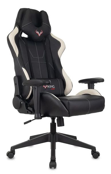 Кресло игровое Zombie VIKING 5 AERO черный/белый экокожа с подголов. крестов. пластик - Вид 1