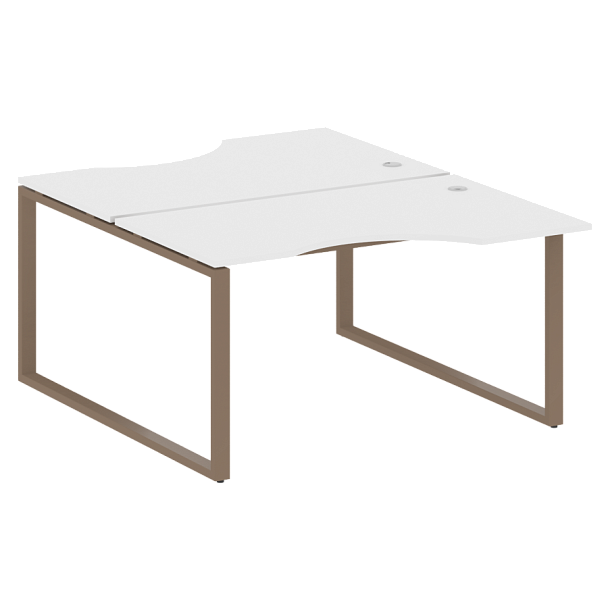 Metal System Р. ст. криволинейная на О-образном м/к БО.РАС-СА-2.2 Белый/Мокко металл 1400*1835*750 - Вид 1