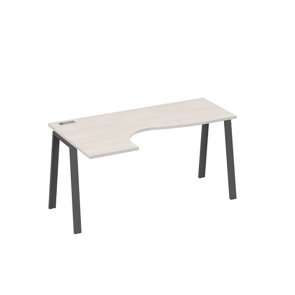 Стол эргономичный левый "Классика" на металлокаркасе TRE A4 А4 Б3 035 БП дуб / металлокаркас антрацит - Вид 1