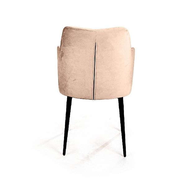 Стул с подлокотниками Hunt ромб, бархат бежевый 5 / чёрный конус - Вид 6