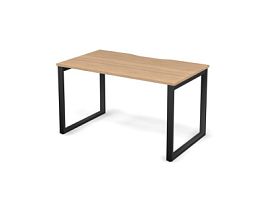 MATRIX 121S101-О Стол прямой, пров-ик вырезной (O-опоры) 1380х780х775 Швейцарский вяз/Темно-серый - Фото предпросмотра