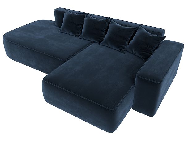 Диван угловой Лига-065 угол правый Велюр синий - Вид 5