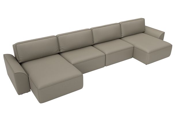 Диван п-образный Лига-048 НПБ лонг Экокожа бежевый - Вид 6
