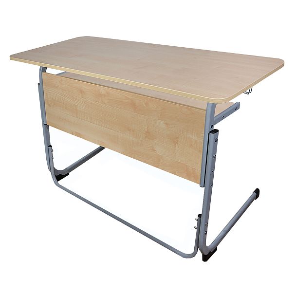 Стол-парта 2-местный регулируемый "Атлант", 1200х500х520-640 мм, рост 2-4, серый каркас, ЛДСП клён - Вид 6