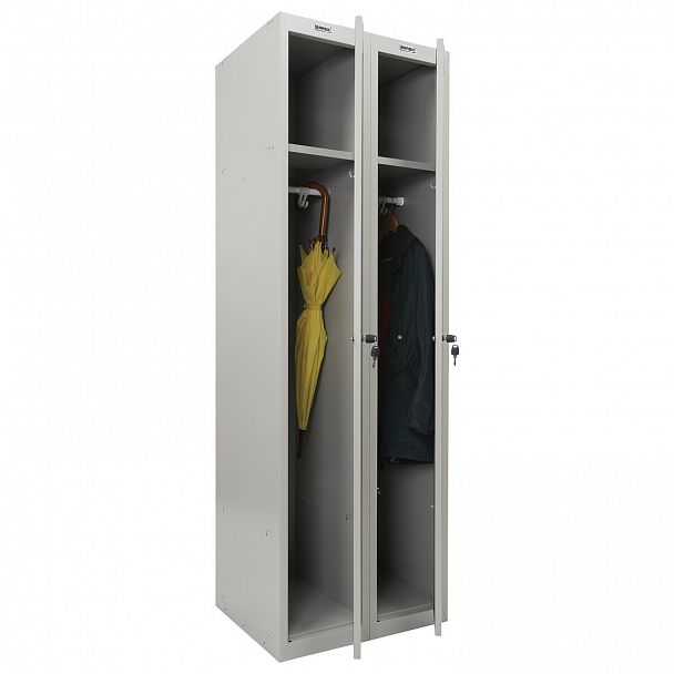 Шкаф металлический для одежды BRABIX "LK 21-80", УСИЛЕННЫЙ, 2 секции, 1830х800х500 мм, 37 кг, 291129, S230BR406102 - Вид 4