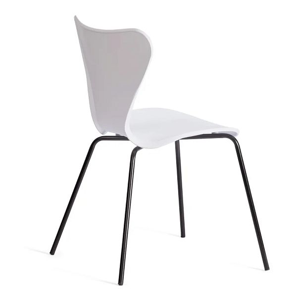 Стул Якобсен/Jacobsen (мод.DC 102-1), пластик/металл, White (белый) / Black (черный) - Вид 3