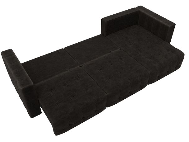 Диван угловой Лига-052 НПБ Лонг угол универсальный Велюр коричневый - Вид 9