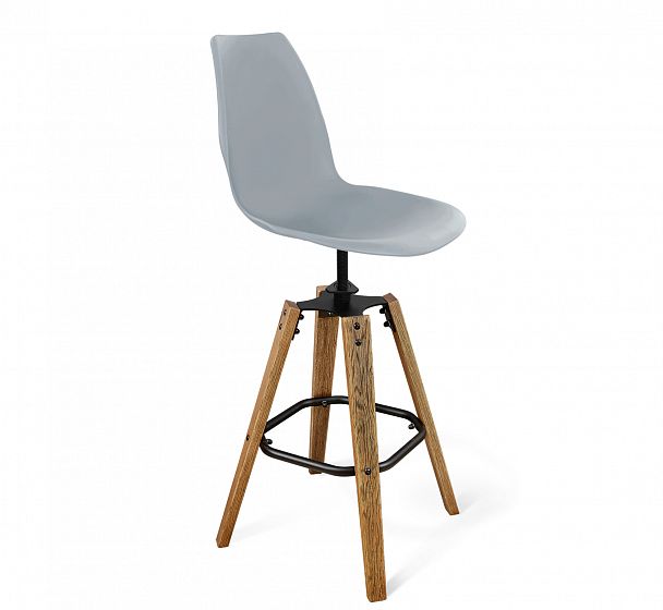 Стул барный деревянный Sheffilton SHT-ST29/S93 серый ral 7040/дуб брашированный корич/черный - Вид 2