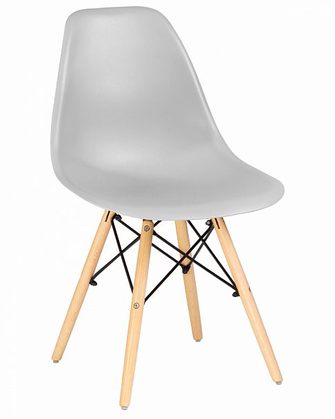 Стул обеденный DOBRIN DSW (ножки светлый бук, цвет светло-серый (GR-01)) - Вид 1