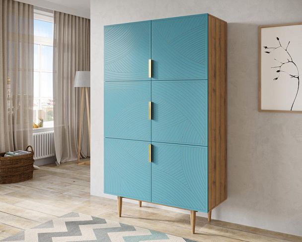 Большой комод с шестью дверками Line LN04/GR1/blue - Вид 3