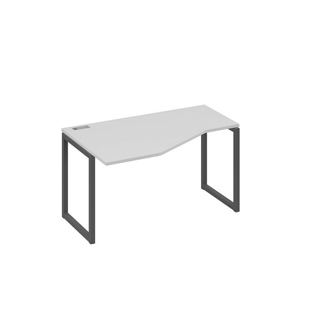Стол эргономичный левый "Техно" на металлокаркасе QUATTRO A4 А4 Б4 053 БП серый / металлокаркас антрацит - Вид 1